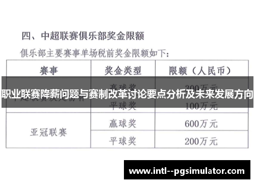 职业联赛降薪问题与赛制改革讨论要点分析及未来发展方向 职业联赛降薪问题与赛制改革讨论要点分析及未来发展方向