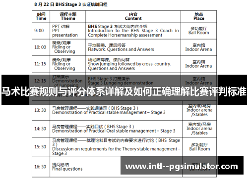 马术比赛规则与评分体系详解及如何正确理解比赛评判标准